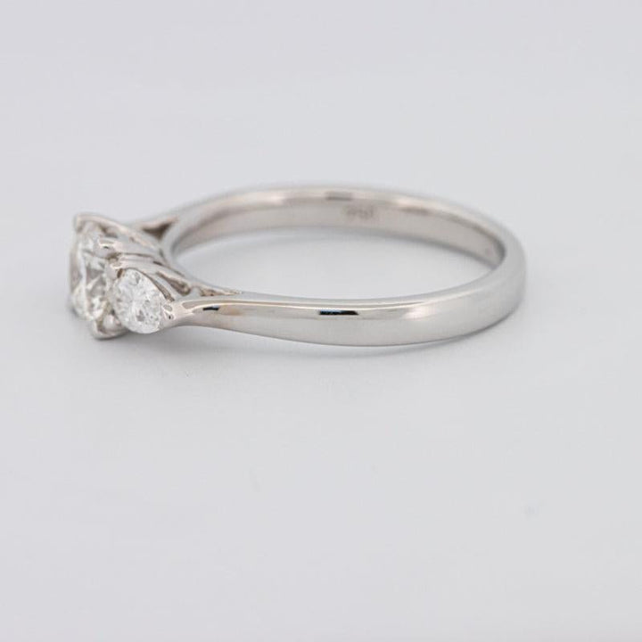0.55 CT Round Cut Solitaire Ring with Pear - shapes on the sides - ZIZOV DIAMONDS