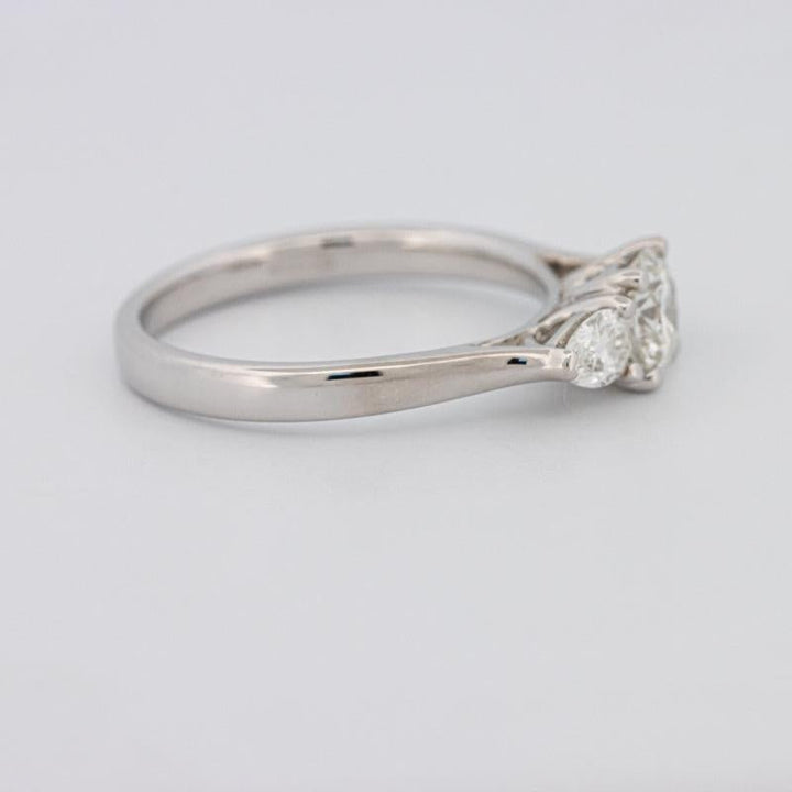 0.55 CT Round Cut Solitaire Ring with Pear - shapes on the sides - ZIZOV DIAMONDS