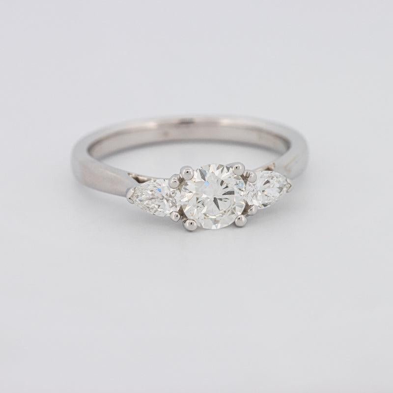 0.55 CT Round Cut Solitaire Ring with Pear - shapes on the sides - ZIZOV DIAMONDS