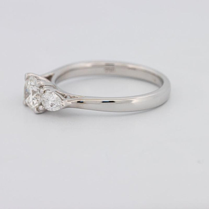 0.55 CT Round Cut Solitaire Ring with Pear - shapes on the sides - ZIZOV DIAMONDS