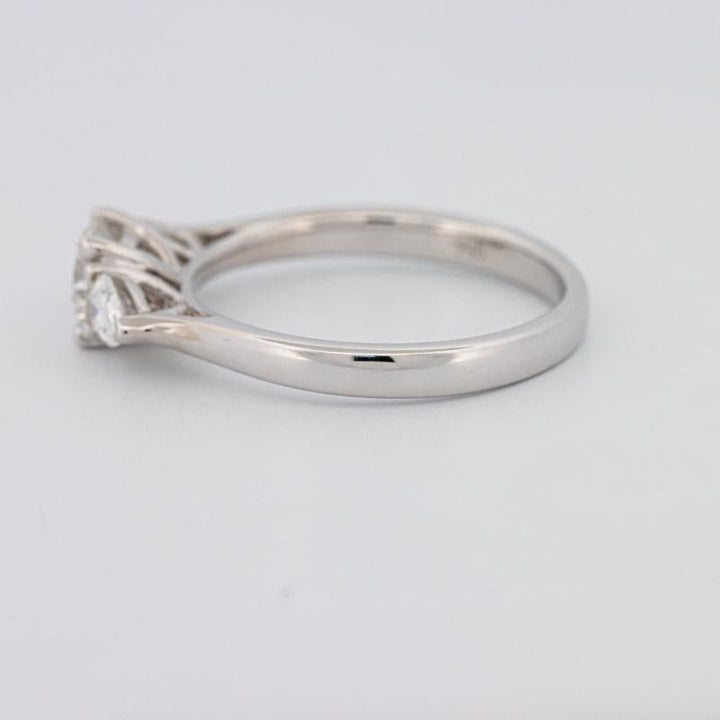 0.55 CT Round Cut Solitaire Ring with Pear - shapes on the sides - ZIZOV DIAMONDS