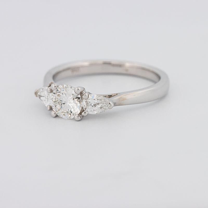 0.55 CT Round Cut Solitaire Ring with Pear - shapes on the sides - ZIZOV DIAMONDS