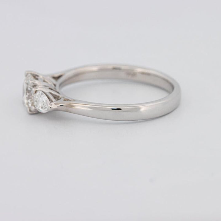 0.55 CT Round Cut Solitaire Ring with Pear - shapes on the sides - ZIZOV DIAMONDS