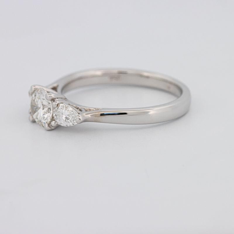 0.55 CT Round Cut Solitaire Ring with Pear - shapes on the sides - ZIZOV DIAMONDS