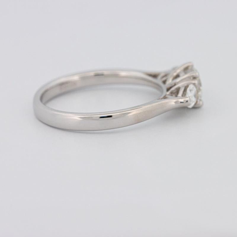 0.55 CT Round Cut Solitaire Ring with Pear - shapes on the sides - ZIZOV DIAMONDS