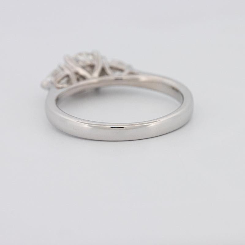 0.55 CT Round Cut Solitaire Ring with Pear - shapes on the sides - ZIZOV DIAMONDS