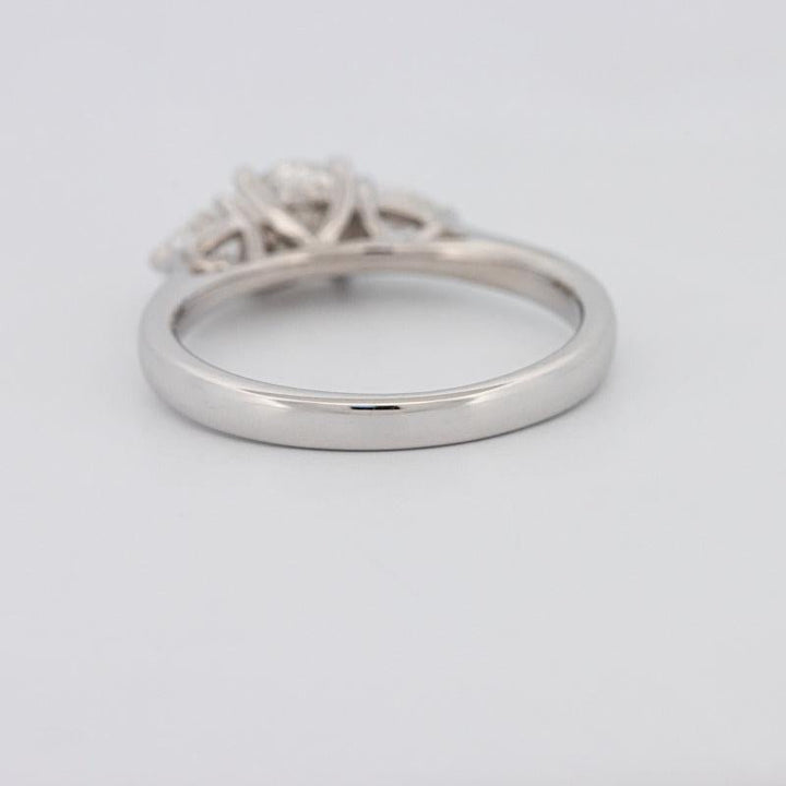 0.55 CT Round Cut Solitaire Ring with Pear - shapes on the sides - ZIZOV DIAMONDS