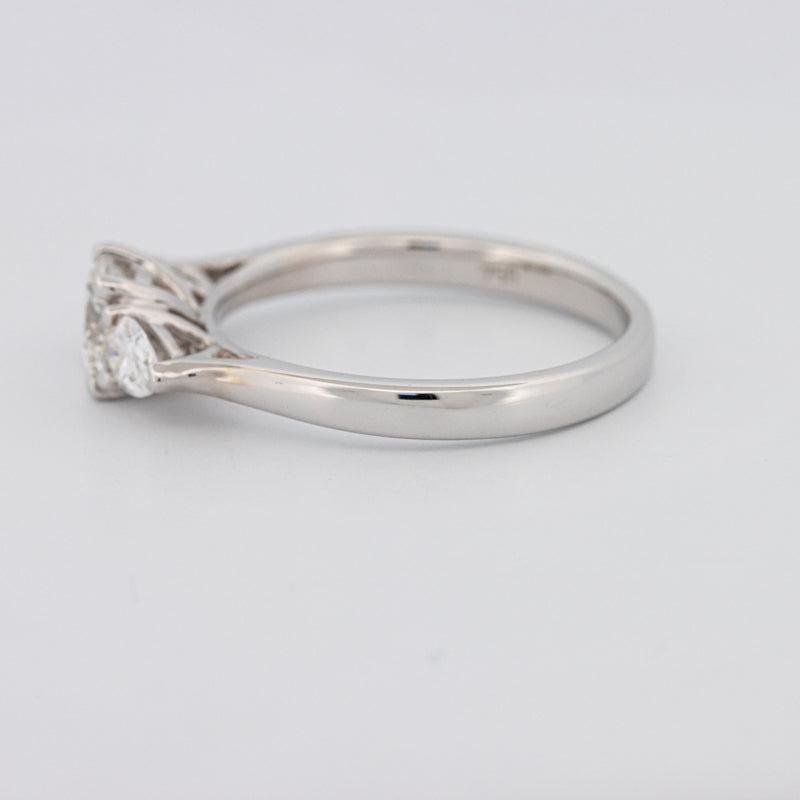 0.55 CT Round Cut Solitaire Ring with Pear - shapes on the sides - ZIZOV DIAMONDS