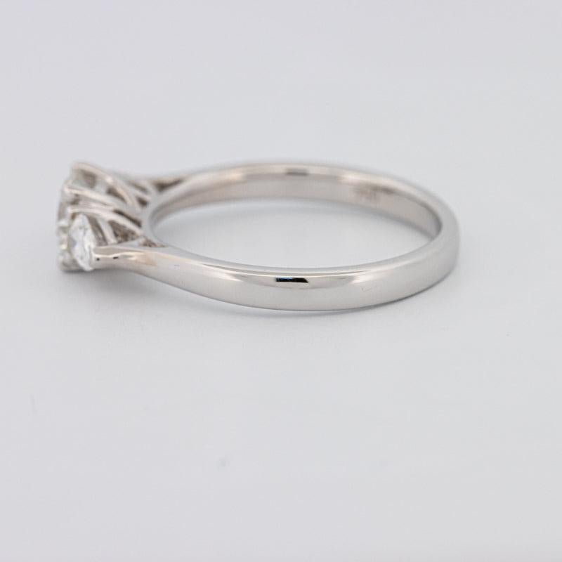 0.55 CT Round Cut Solitaire Ring with Pear - shapes on the sides - ZIZOV DIAMONDS