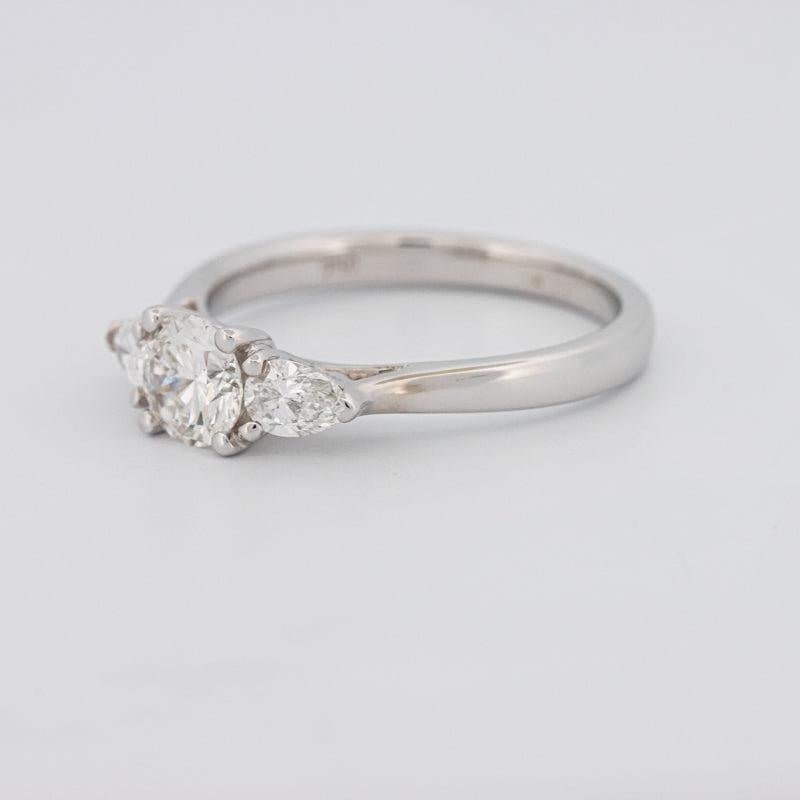 0.55 CT Round Cut Solitaire Ring with Pear - shapes on the sides - ZIZOV DIAMONDS