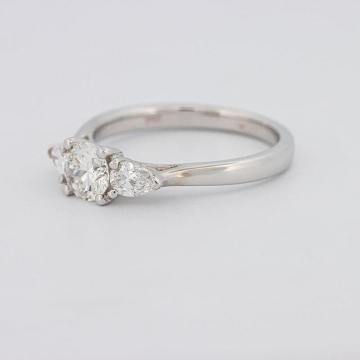 0.55 CT Round Cut Solitaire Ring with Pear - shapes on the sides - ZIZOV DIAMONDS
