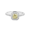 0.60 CT Fancy Light Yellow Cushion Halo Solitaire - ZIZOV DIAMONDS
