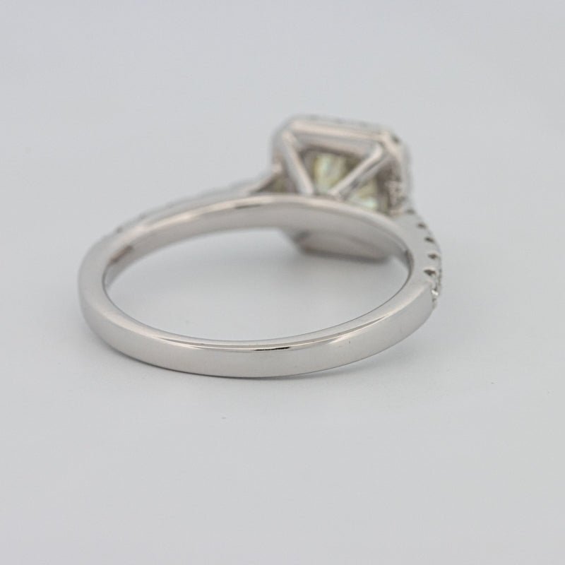 0.60 CT Fancy Light Yellow Cushion Halo Solitaire - ZIZOV DIAMONDS