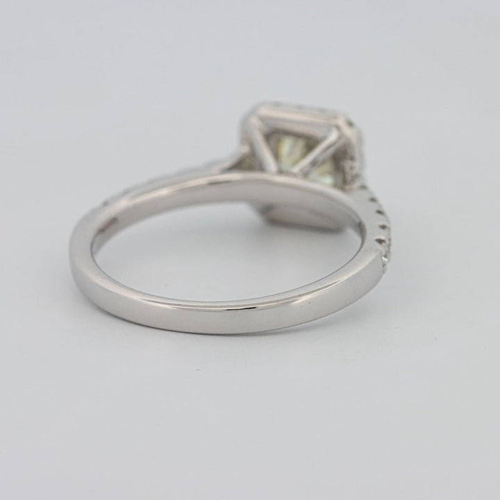 0.60 CT Fancy Light Yellow Cushion Halo Solitaire - ZIZOV DIAMONDS