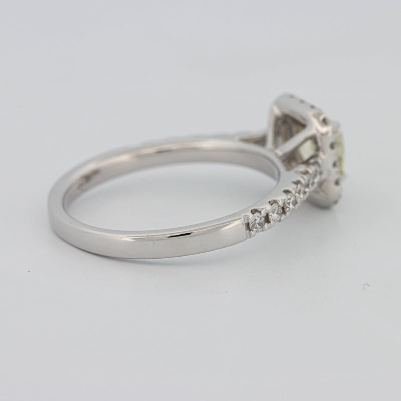0.60 CT Fancy Light Yellow Cushion Halo Solitaire - ZIZOV DIAMONDS