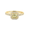 0.60 CT Fancy Light Yellow Cushion Halo Solitaire - ZIZOV DIAMONDS