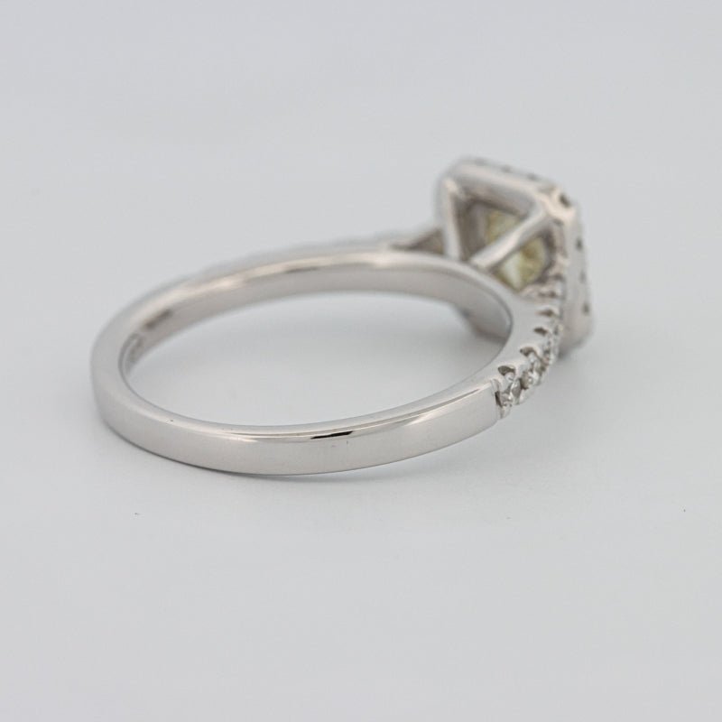 0.60 CT Fancy Light Yellow Cushion Halo Solitaire - ZIZOV DIAMONDS