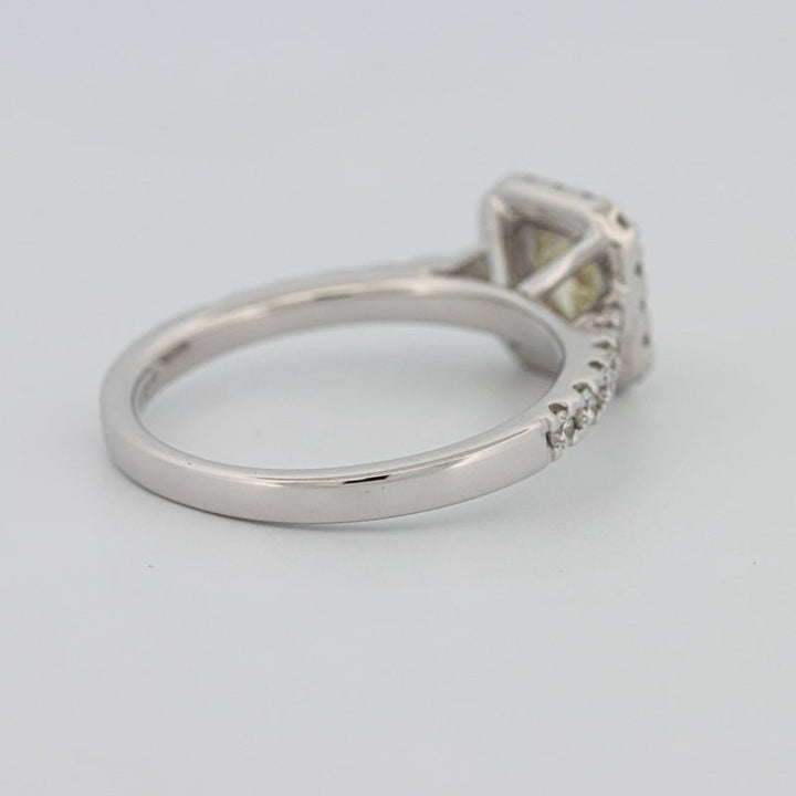 0.60 CT Fancy Light Yellow Cushion Halo Solitaire - ZIZOV DIAMONDS