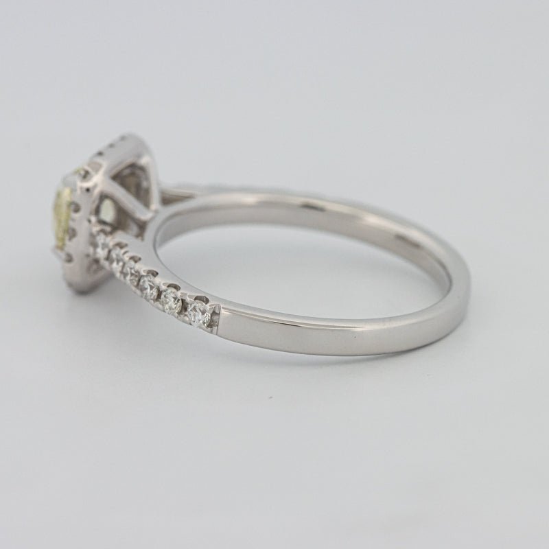 0.60 CT Fancy Light Yellow Cushion Halo Solitaire - ZIZOV DIAMONDS