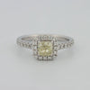 0.60 CT Fancy Light Yellow Cushion Halo Solitaire - ZIZOV DIAMONDS