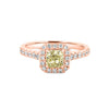 0.60 CT Fancy Light Yellow Cushion Halo Solitaire - ZIZOV DIAMONDS