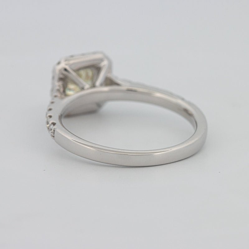 0.60 CT Fancy Light Yellow Cushion Halo Solitaire - ZIZOV DIAMONDS