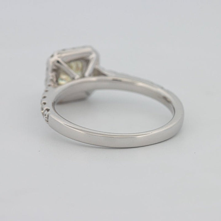 0.60 CT Fancy Light Yellow Cushion Halo Solitaire - ZIZOV DIAMONDS