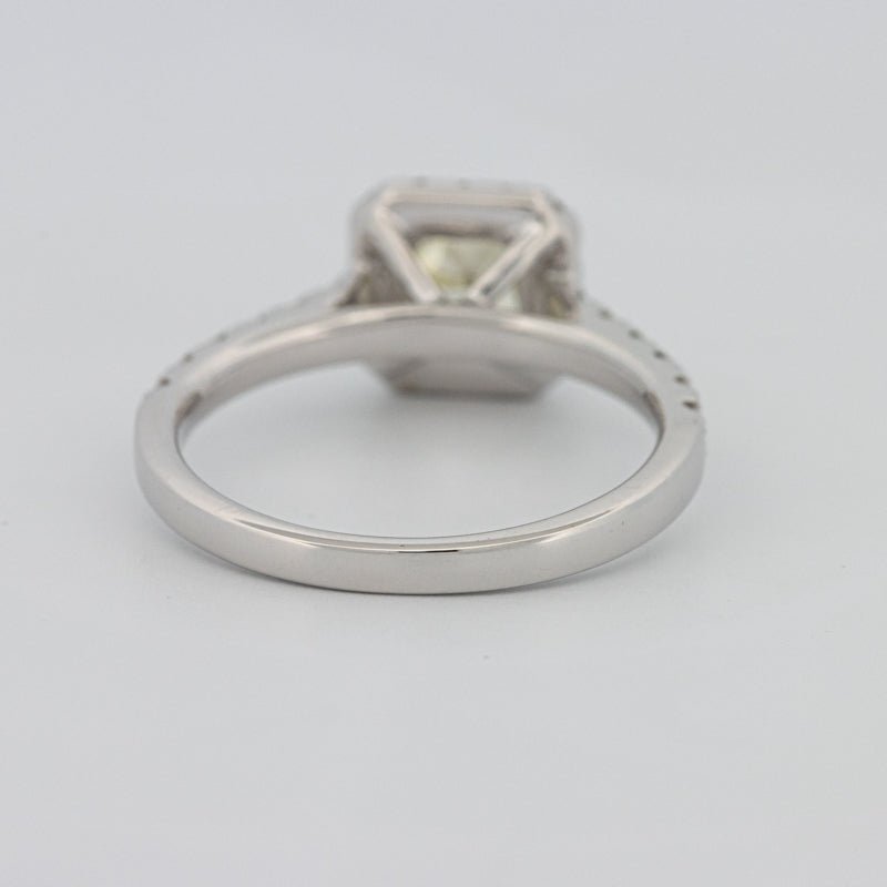 0.60 CT Fancy Light Yellow Cushion Halo Solitaire - ZIZOV DIAMONDS