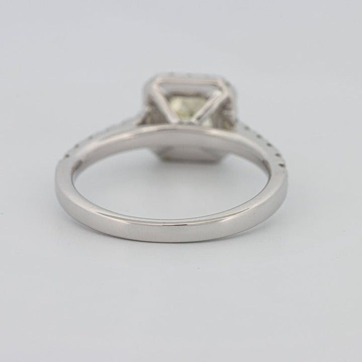 0.60 CT Fancy Light Yellow Cushion Halo Solitaire - ZIZOV DIAMONDS