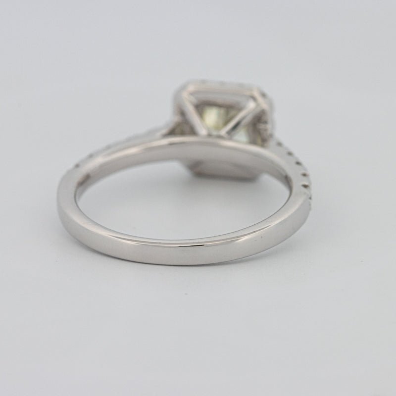 0.60 CT Fancy Light Yellow Cushion Halo Solitaire - ZIZOV DIAMONDS