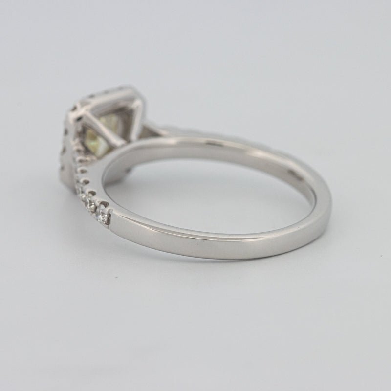 0.60 CT Fancy Light Yellow Cushion Halo Solitaire - ZIZOV DIAMONDS