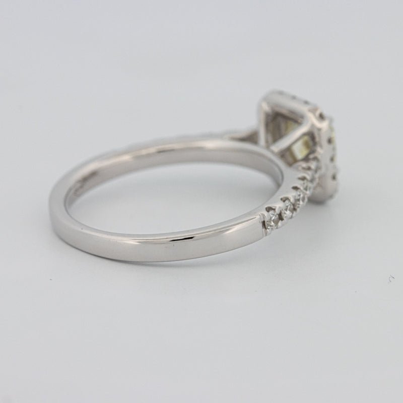 0.60 CT Fancy Light Yellow Cushion Halo Solitaire - ZIZOV DIAMONDS