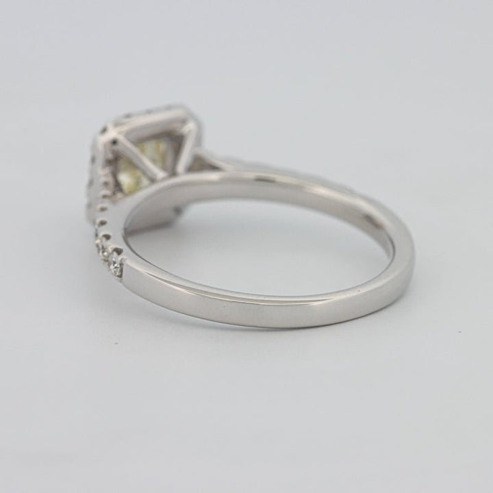 0.60 CT Fancy Light Yellow Cushion Halo Solitaire - ZIZOV DIAMONDS