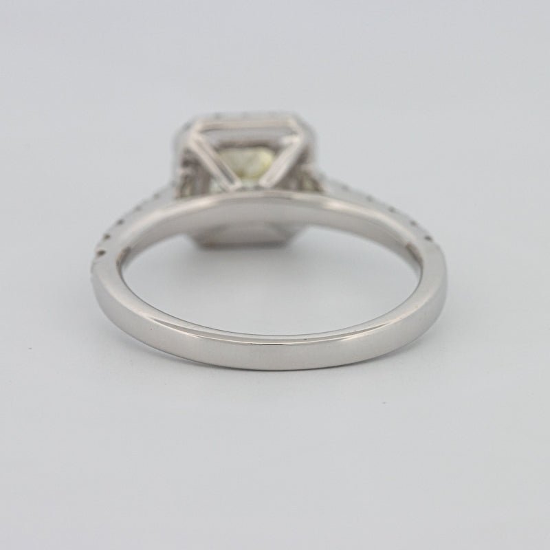 0.60 CT Fancy Light Yellow Cushion Halo Solitaire - ZIZOV DIAMONDS