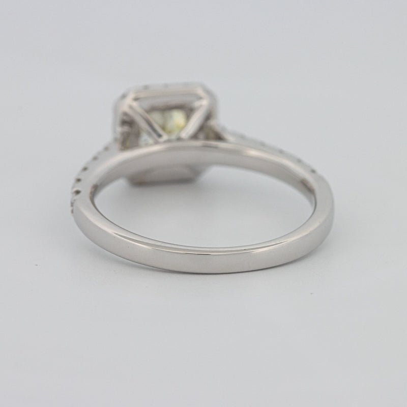 0.60 CT Fancy Light Yellow Cushion Halo Solitaire - ZIZOV DIAMONDS