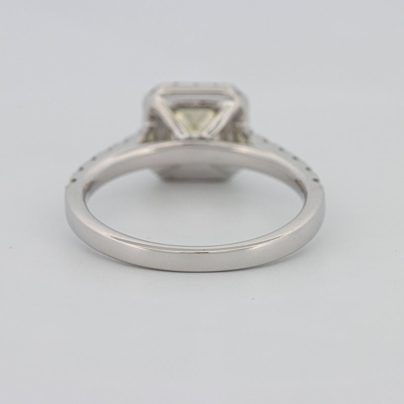 0.60 CT Fancy Light Yellow Cushion Halo Solitaire - ZIZOV DIAMONDS
