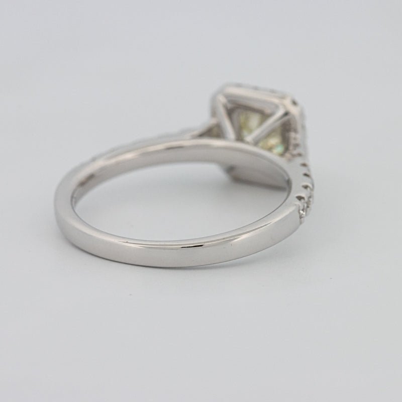 0.60 CT Fancy Light Yellow Cushion Halo Solitaire - ZIZOV DIAMONDS