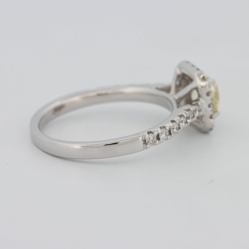 0.60 CT Fancy Light Yellow Cushion Halo Solitaire - ZIZOV DIAMONDS