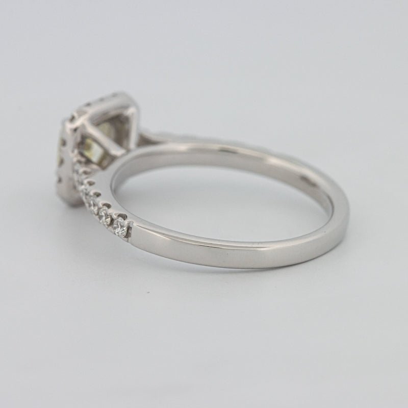 0.60 CT Fancy Light Yellow Cushion Halo Solitaire - ZIZOV DIAMONDS