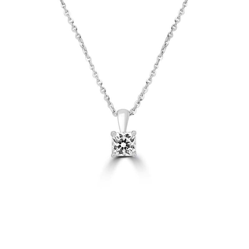 0.70 CT Classic Square Radiant Solitaire Pendant - ZIZOV DIAMONDS