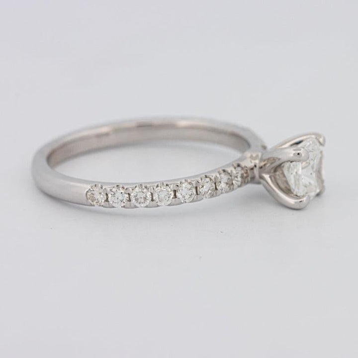 0.70 CT Cushion Cut Solitaire Pavé Ring - ZIZOV DIAMONDS