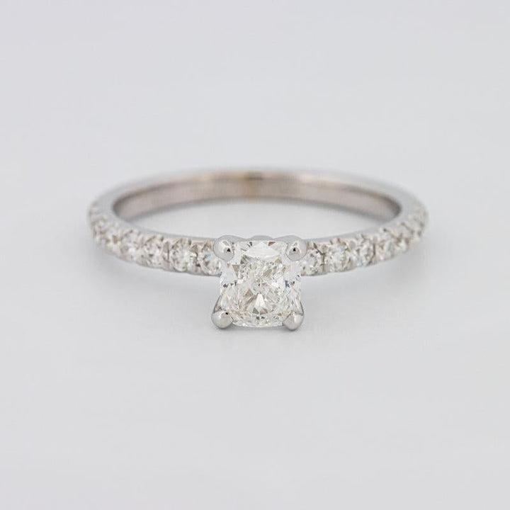 0.70 CT Cushion Cut Solitaire Pavé Ring - ZIZOV DIAMONDS
