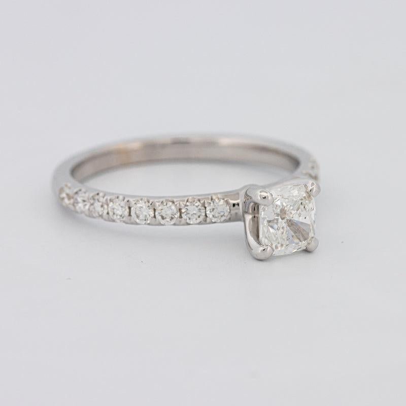 0.70 CT Cushion Cut Solitaire Pavé Ring - ZIZOV DIAMONDS