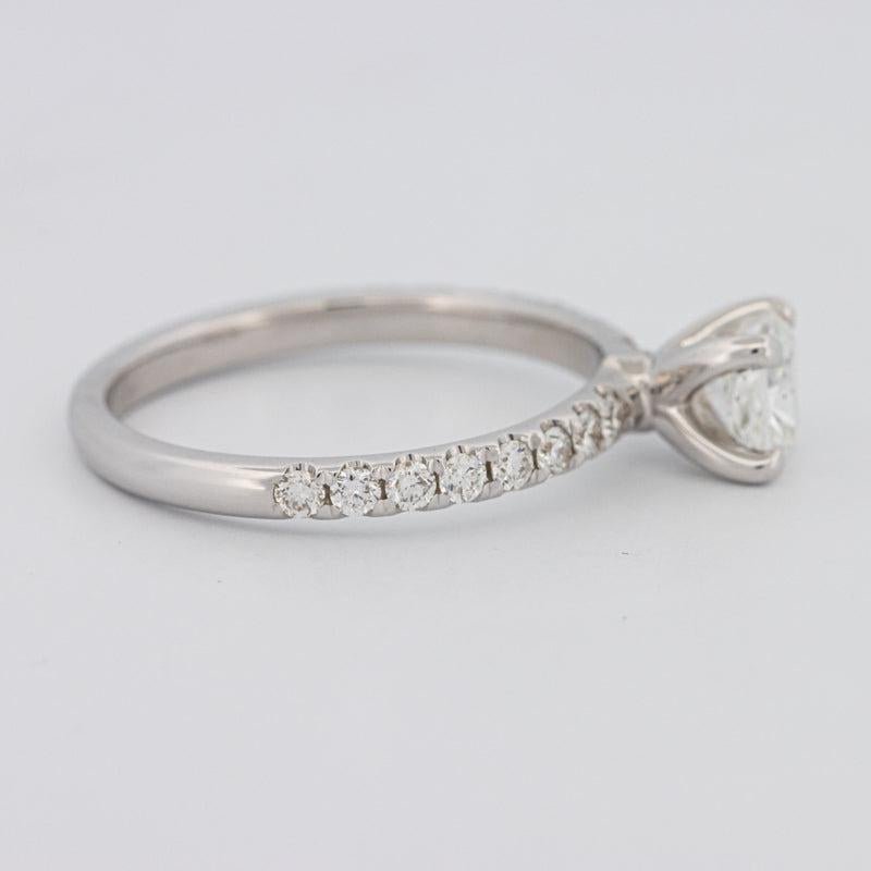 0.70 CT Cushion Cut Solitaire Pavé Ring - ZIZOV DIAMONDS