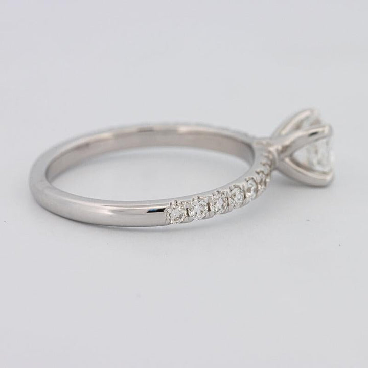 0.70 CT Cushion Cut Solitaire Pavé Ring - ZIZOV DIAMONDS