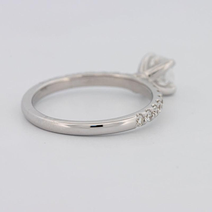 0.70 CT Cushion Cut Solitaire Pavé Ring - ZIZOV DIAMONDS