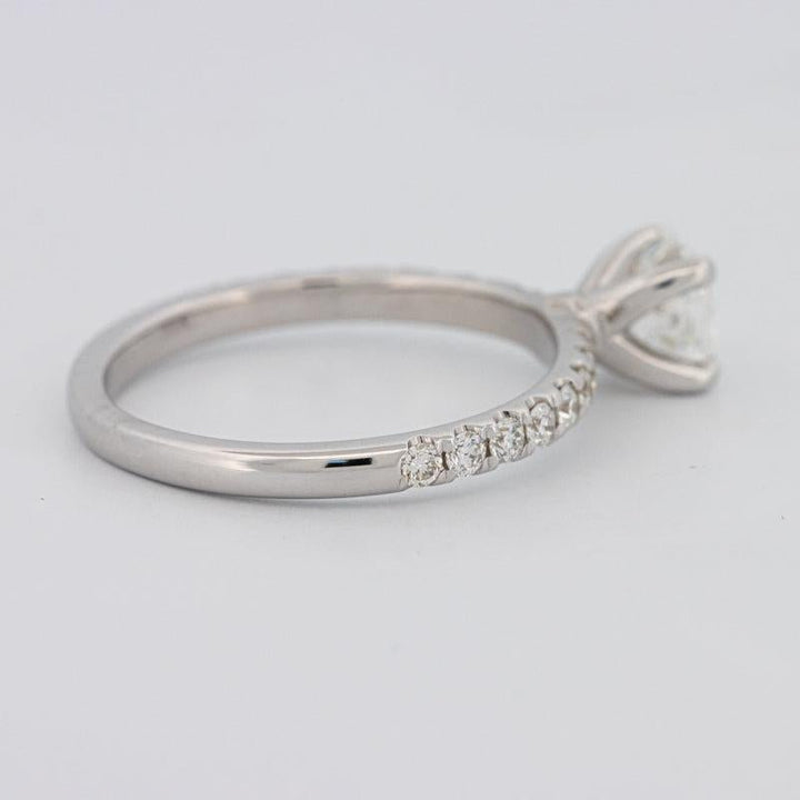 0.70 CT Cushion Cut Solitaire Pavé Ring - ZIZOV DIAMONDS