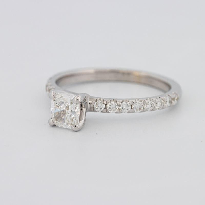 0.70 CT Cushion Cut Solitaire Pavé Ring - ZIZOV DIAMONDS
