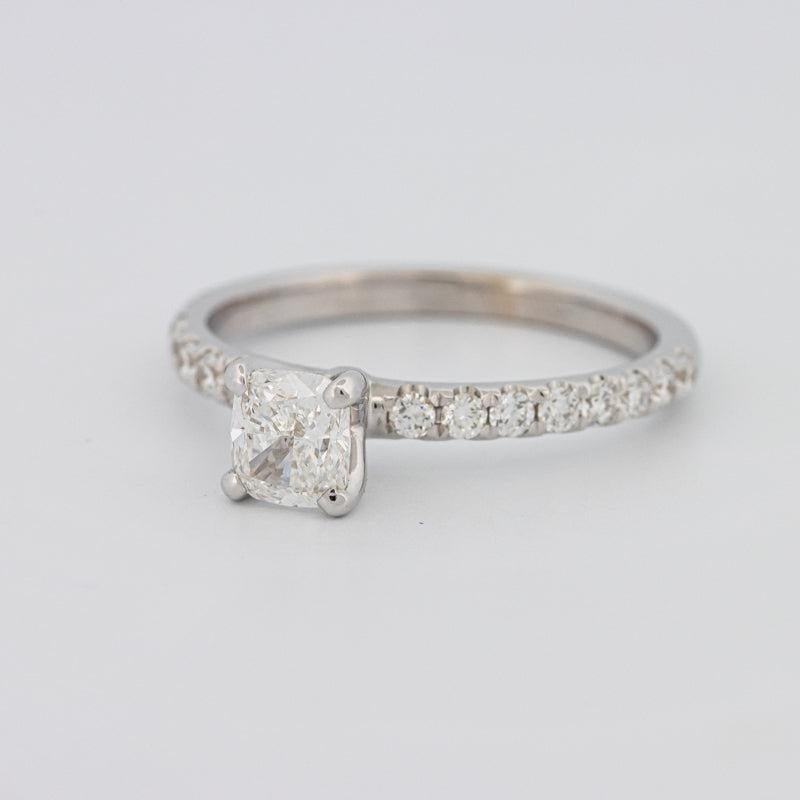 0.70 CT Cushion Cut Solitaire Pavé Ring - ZIZOV DIAMONDS