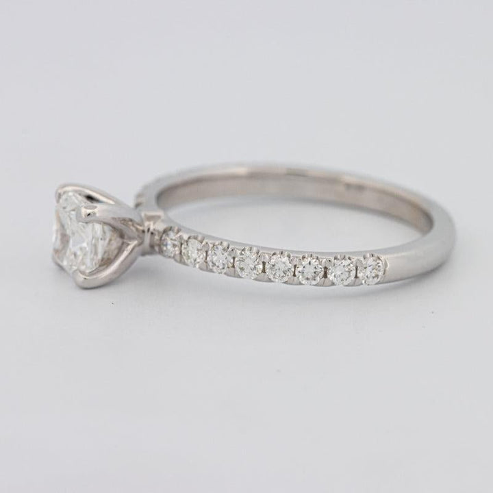 0.70 CT Cushion Cut Solitaire Pavé Ring - ZIZOV DIAMONDS
